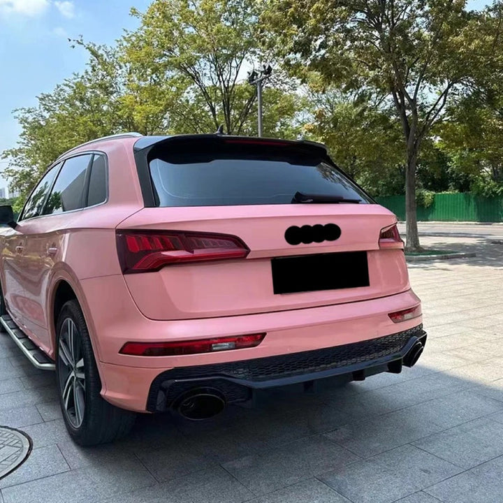 Car Craft Compatible With Audi Q5 B9 2018-2020 Upgraded Facelift Convert To Rsq5 SQ5 Sport Rear After Bumper Lip Diffuser Skirt Trim With Exhaust Pipe Tip Q5-006 Gc Q5-007 Gc