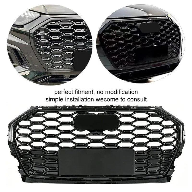 Car Craft Compatible With Audi Q5 2021-2025 Upgraded Front Bumper Show Grill Rsq5 Rs Sport Honeycomb Style Q5-008 Gc Black Honeycomb Style