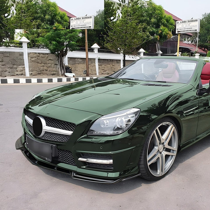 Car Craft Compatible With Mercedes Benz Slk W172 R172 Pre-facelift 2011-2015  Front Bumper Lip  Splitter Skirt Trim Zst-1352 Cf Carbon Fiber Look Black CC-10943