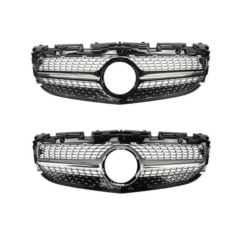 Car Craft Compatible With Mercedes Benz Slc Slk Class R172 W172 2016-2020 Front Amg Bumper Show Grill Diamond Silver CC-9676