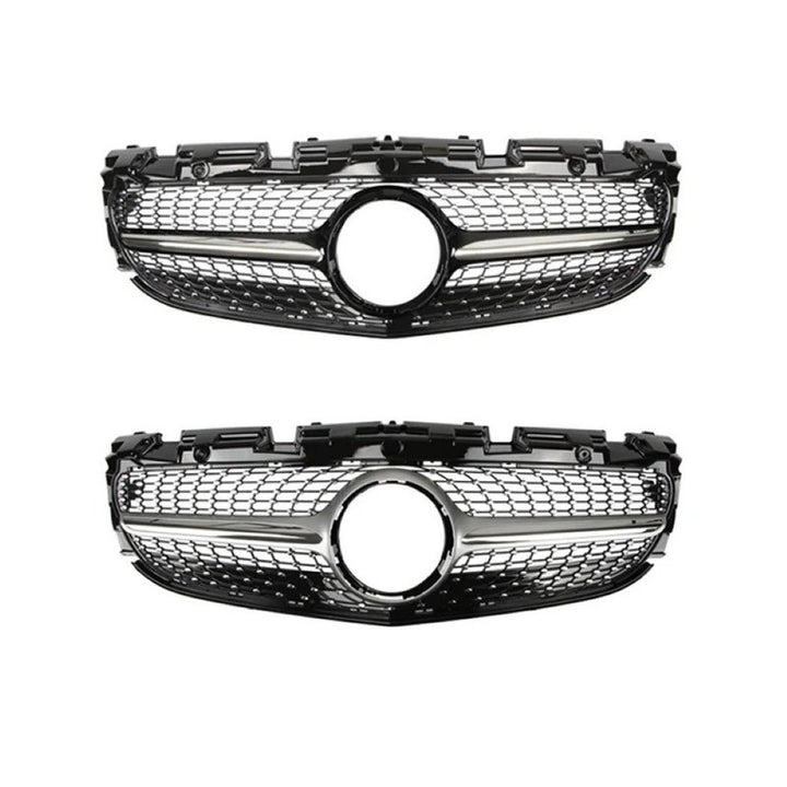 Car Craft Compatible With Mercedes Benz Slc Slk Class R172 W172 2016-2020 Front Amg Bumper Show Grill Diamond Silver CC-9676