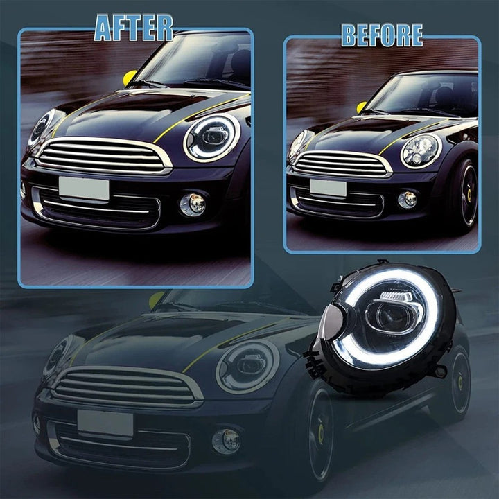 Car Craft Compatible With Mini Cooper R55 R56 R57 2007-2013 Car Front Upgraded Head Light Lamp Xenon Headlight Retrofit Upgrade Modified Led Drl Hid - CAR CRAFT INDIA
