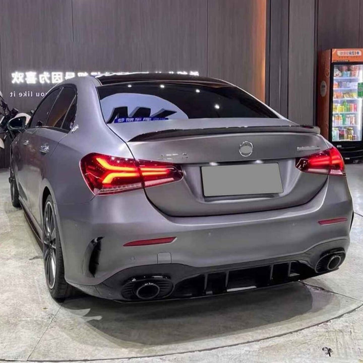 Car Craft Compatible With Mercedes Benz A Class W177 2018-2024 Rear Bumper Upgrade Convert To Amg Amg45s Bumper Bodykit For Sedan Car W177-004 Sedan