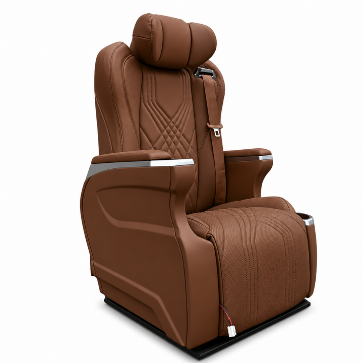 Car Craft Compatible With Innova Hycross Fortuner V Class Captain Electric Recliner Seat Chair Massaging Headrest Ventilation Heating Usb Type C Backrest Leg Support Adjustment All Suv Brown