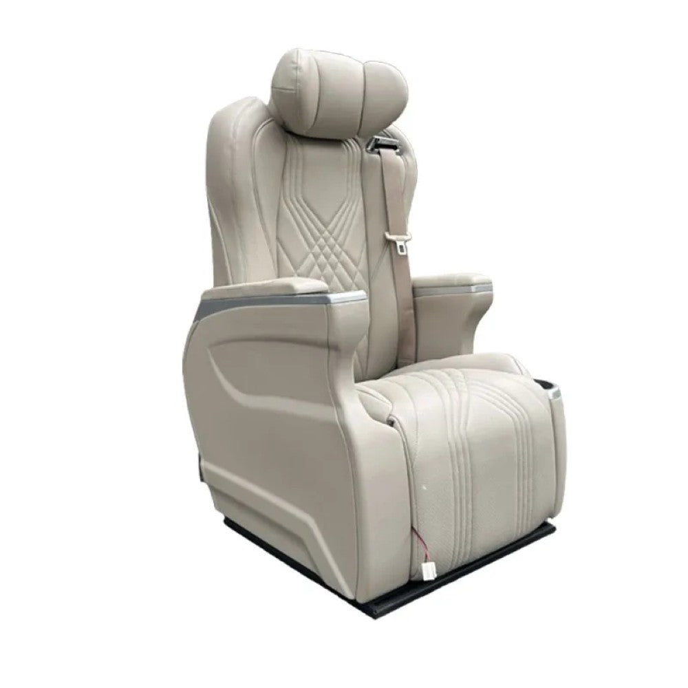 Car Craft Compatible With Innova Hycross Fortuner V Class Captain Electric Recliner Seat Chair Massaging Headrest Ventilation Heating Usb Type C Backrest Leg Support Adjustment All Suv Creamy