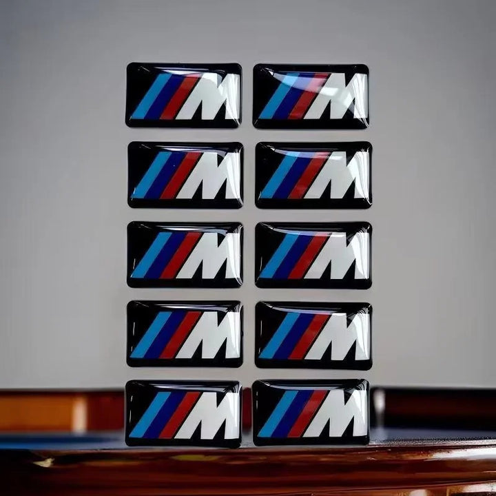 Car Craft Compatible With Bmw 1 2 3 4 5 6 7 Series Z4 X1 X2 X3 X4 X5 X6 X7 Logo Badge Emblem M Sport Steering Alloy Wheel Rim Sticker 16x17mm