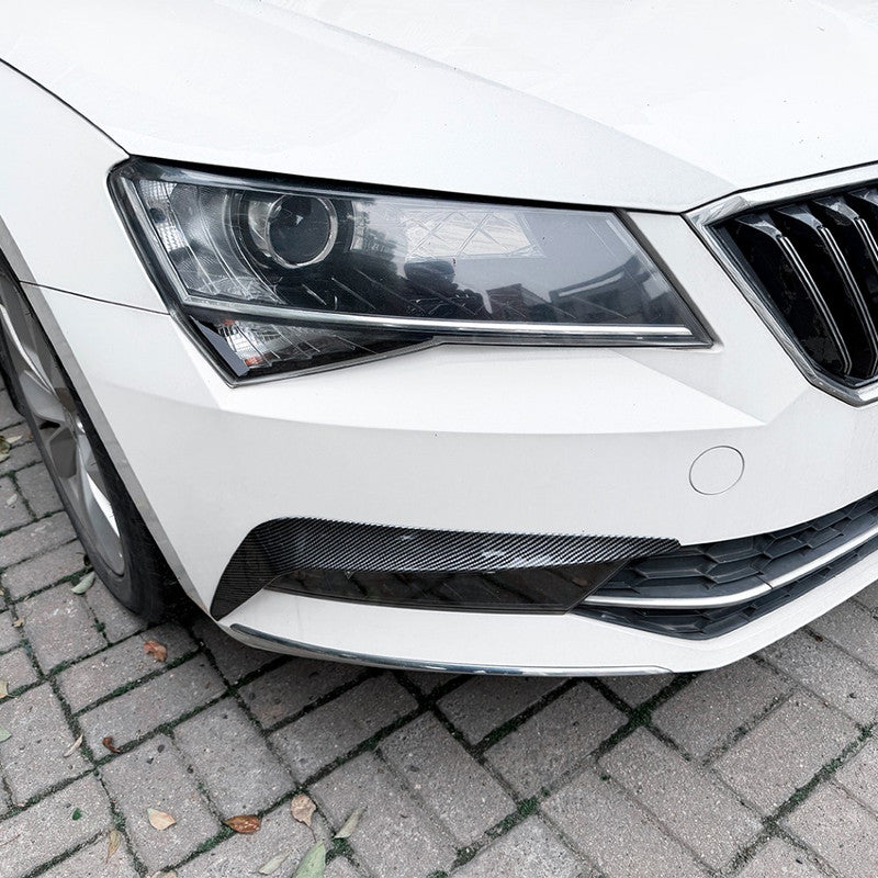 Car Craft Compatible With Skoda Superb Mk3 Pre-facelift 2015-2019 Front Bumper Side Splitter Skirt Trim Flag Lip Zst-1580 Cf Carbon Fiber Look