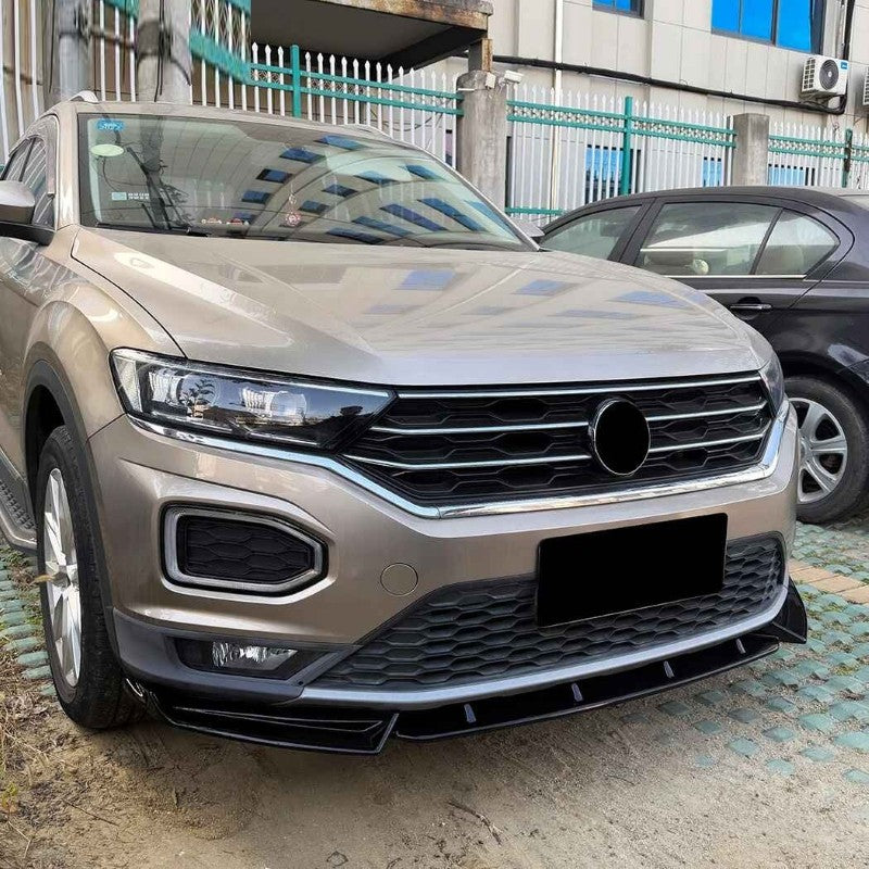 Car Craft Compatible With Volkswagen Vw T-roc Troc 2018-2022 Front Bumper Lip Splitter Skirts Zst-1523 Cf Carbon Fiber Look CC-10008 - CAR CRAFT INDIA