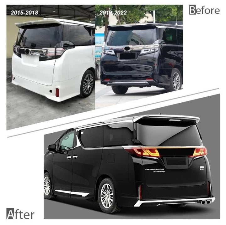 Car Craft Compatible With Toyota Alphard Vellfire 30 35 2015-2022 Upgrade Facelift Convert To 2023 40 Model Bodykit Front Rear Bumper Headlight Taillight Lamp Side Skirt Hood Fender Splitter Trim F187