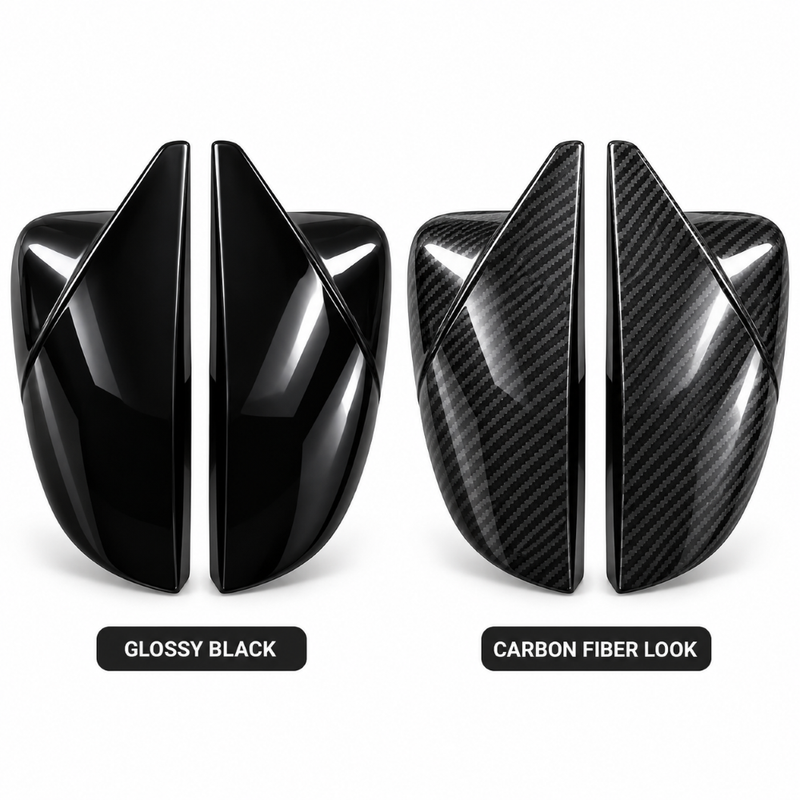 Car Craft Compatible With Volkswagen Vw Virtus 2023-2026 Side Rear View Case Wing Cap Shell Housing Mirror Covers 3m Tape Pasting Style Factroy Style Carbon Fiber Look