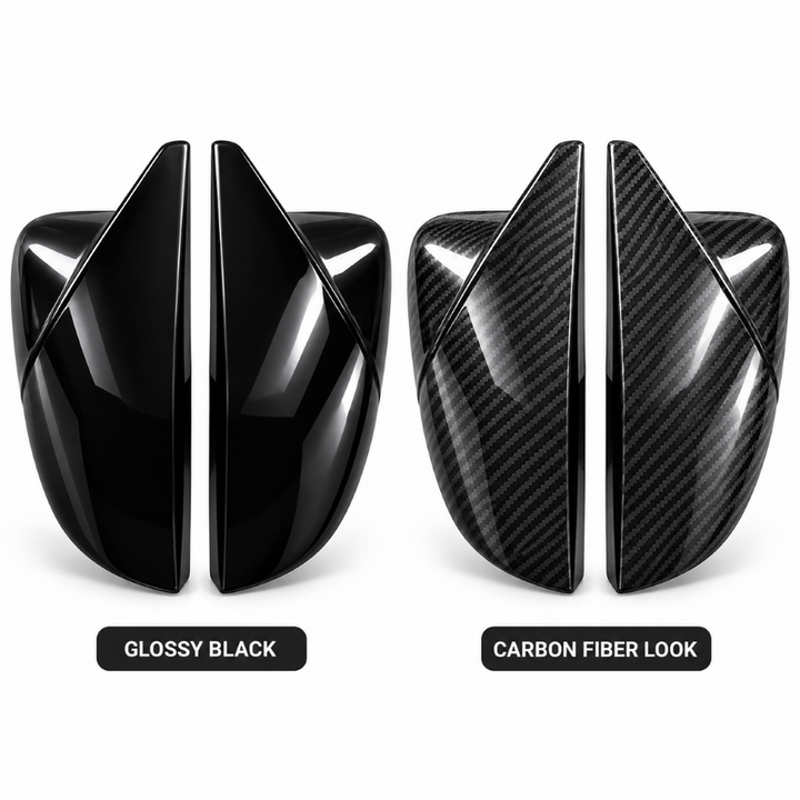 Car Craft Compatible With Volkswagen Vw Virtus 2023-2026 Side Rear View Case Wing Cap Shell Housing Mirror Covers 3m Tape Pasting Style Factroy Style Glossy Black