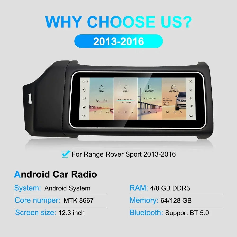 Car Craft Compatible With Range Land Rover Vogue 2016-2017 Android Multimedia Infotainment Touchscreen Dvd Player Wireless Carplay Android Auto 4gb +64gb 12.3 Inch Beige Harman CC-8436 - CAR CRAFT INDIA
