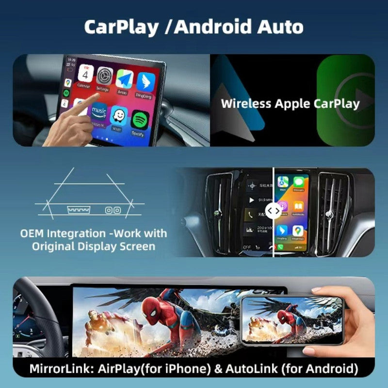 Car Craft Compatible With Volvo S60 2015-2019 V40 V60 Xc60 Upgrade To Wireless Apple Carplay Android Auto Adapter Carplay Box With Screeen Mirror Link Google Maps For Internet Regular Screen CC-9587