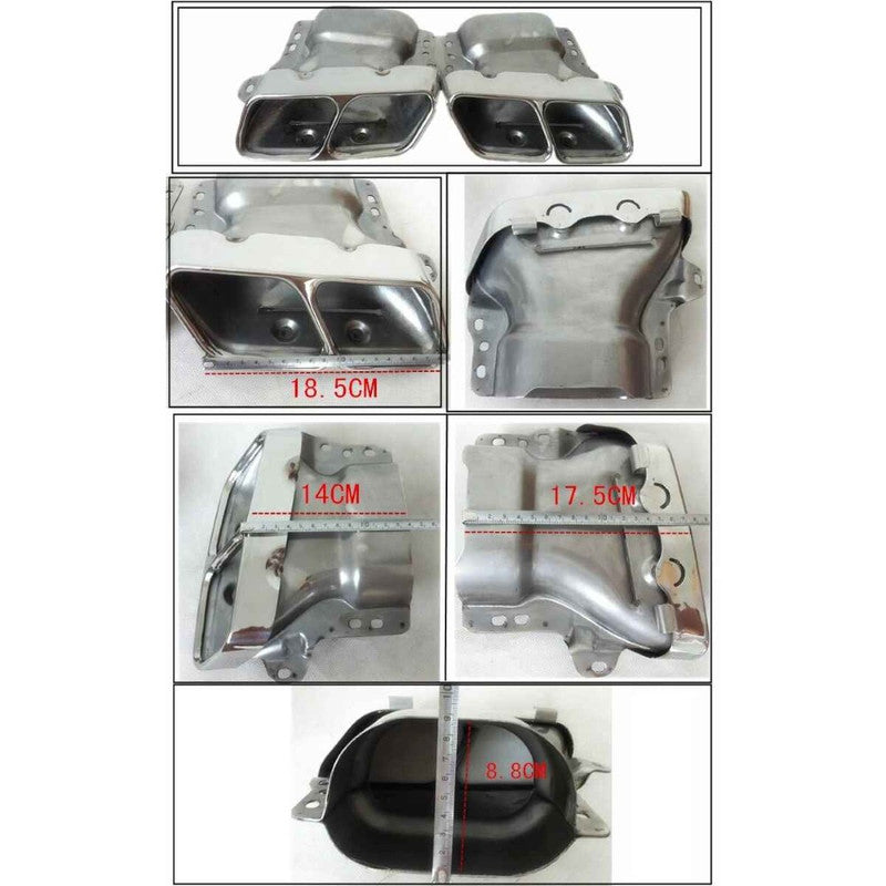 Car Craft Compatible With Mercedes Benz Cla GLA A Class W117 C117 X117 W176 A156 2013-2019 Rear Bumper Upgrade Convert To Amg Amga45 Exhaust Tip Pipe Dual Chrome Silver Gc W176-010
