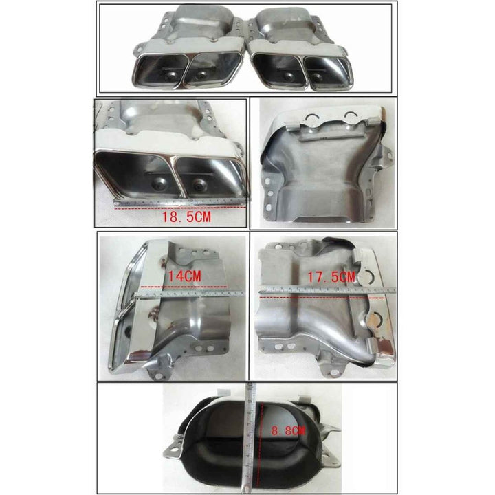 Car Craft Compatible With Mercedes Benz Cla GLA A Class W117 C117 X117 W176 A156 2013-2019 Rear Bumper Upgrade Convert To Amg Amga45 Exhaust Tip Pipe Dual Chrome Silver Gc W176-010