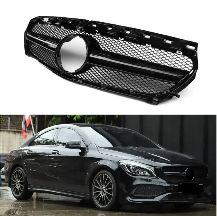 Car Craft Compatible With Mercedes Benz Cla Class W117 C117 X117 2013-2019 Upgrade Front Bumper Cla45 Amg Show Grill Amg Black Gc W117-002