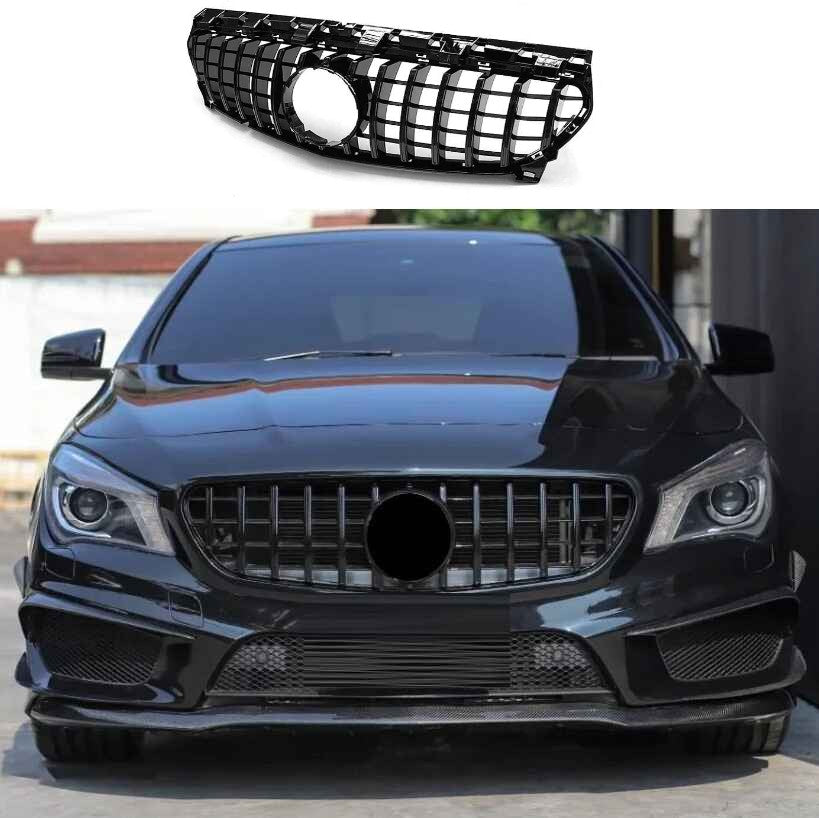 Car Craft Compatible With Mercedes Benz Cla Class W117 C117 X117 2013-2019 Upgrade Front Bumper Cla45 Amg Show Grill Gtr Black Gc W117-004 CC-1750