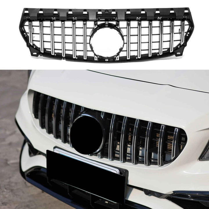 Car Craft Compatible With Mercedes Benz Cla Class W117 C117 X117 2013-2019 Upgrade Front Bumper Cla45 Amg Show Grill Gtr Silver Gc W117-003 CC-1751