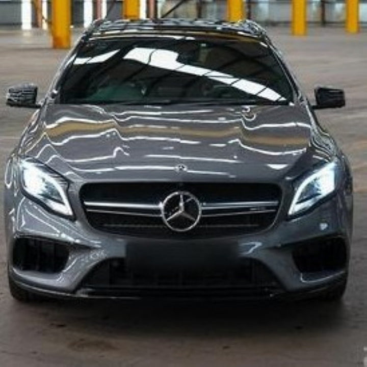 Car Craft Compatible With Mercedes Benz Gla W156 X156 Lci 2017-2020 Front Bumper Show Grill Amg Silver Amg45