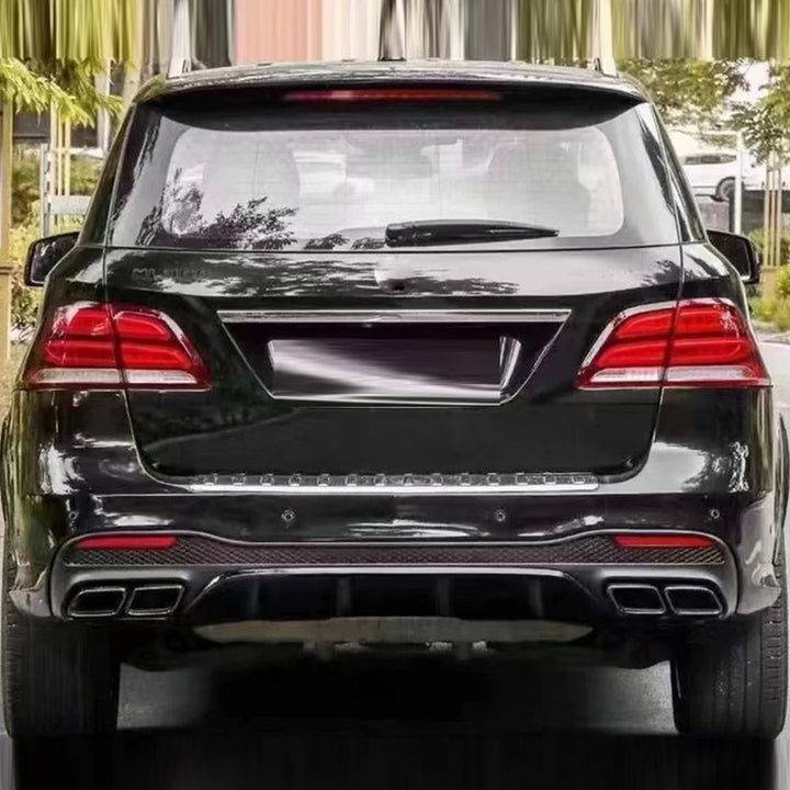 Car Craft Compatible With Mercedes Benz Gle W166 2016-2019 Amg Rear Bumper Upgrade Convert To Gle63 Amg Exhaust Tip Pipe Dual Silver Chrome Gc