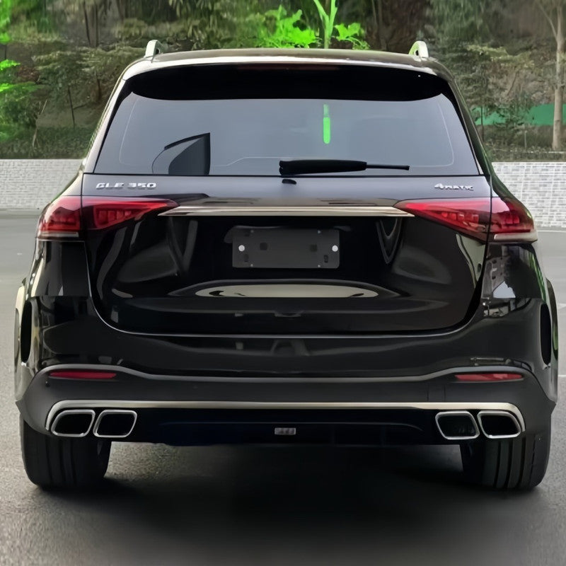 Car Craft Compatible With Mercedes Benz Gle W167 2019-2024 Upgrade Convert To Gle63 Amg Bodykit Rear After Bumper Diffuser Exhaust Pipe Tip Black Round Gc W167-016 Bl