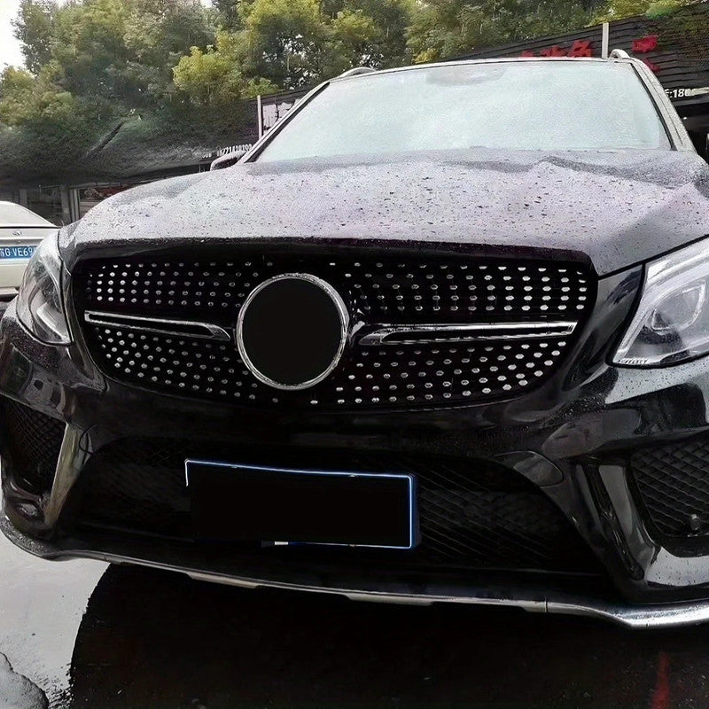 Car Craft Compatible With Mercedes Benz Gle W166 2016-2019 Upgrade Front Bumper Amg Show Grill Diamond Silver Gc CC-9606