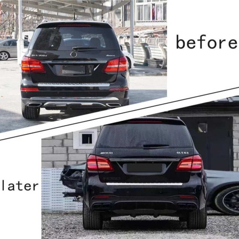 Car Craft Compatible With Mercedes Benz Gls W166 X166 2016-2019 Rear Bumper Upgrade Convert To Amg Gls63 Amg Bumper Bodykit Gc X166-005