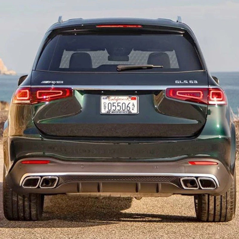 Car Craft Compatible With Mercedes Benz Gls Gle W167 X167 2019-2025 Amg Exhaust Tip Pipe Dual Silver Chrome Gc W167-009 - CAR CRAFT INDIA