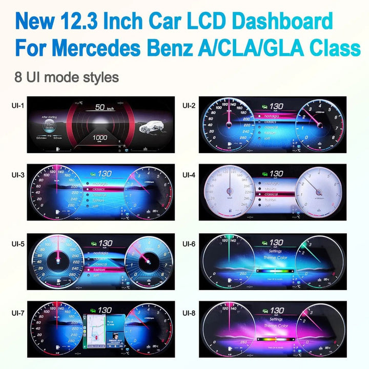 Car Craft Compatible With Mercedes Benz A Class W176 Gla W156 X156 Cla W117 C117 2014-2019 Lcd Led Digital Speedometers Cluster Meeter Display Screen Instrument Panel Player With Carplay And Android Auto