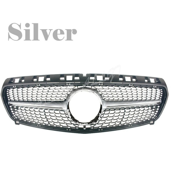 Car Craft Compatible With Mercedes Benz A Class W176 2012-2016 Front Bumper AMG Show Grill Diamond Silver CC-1699