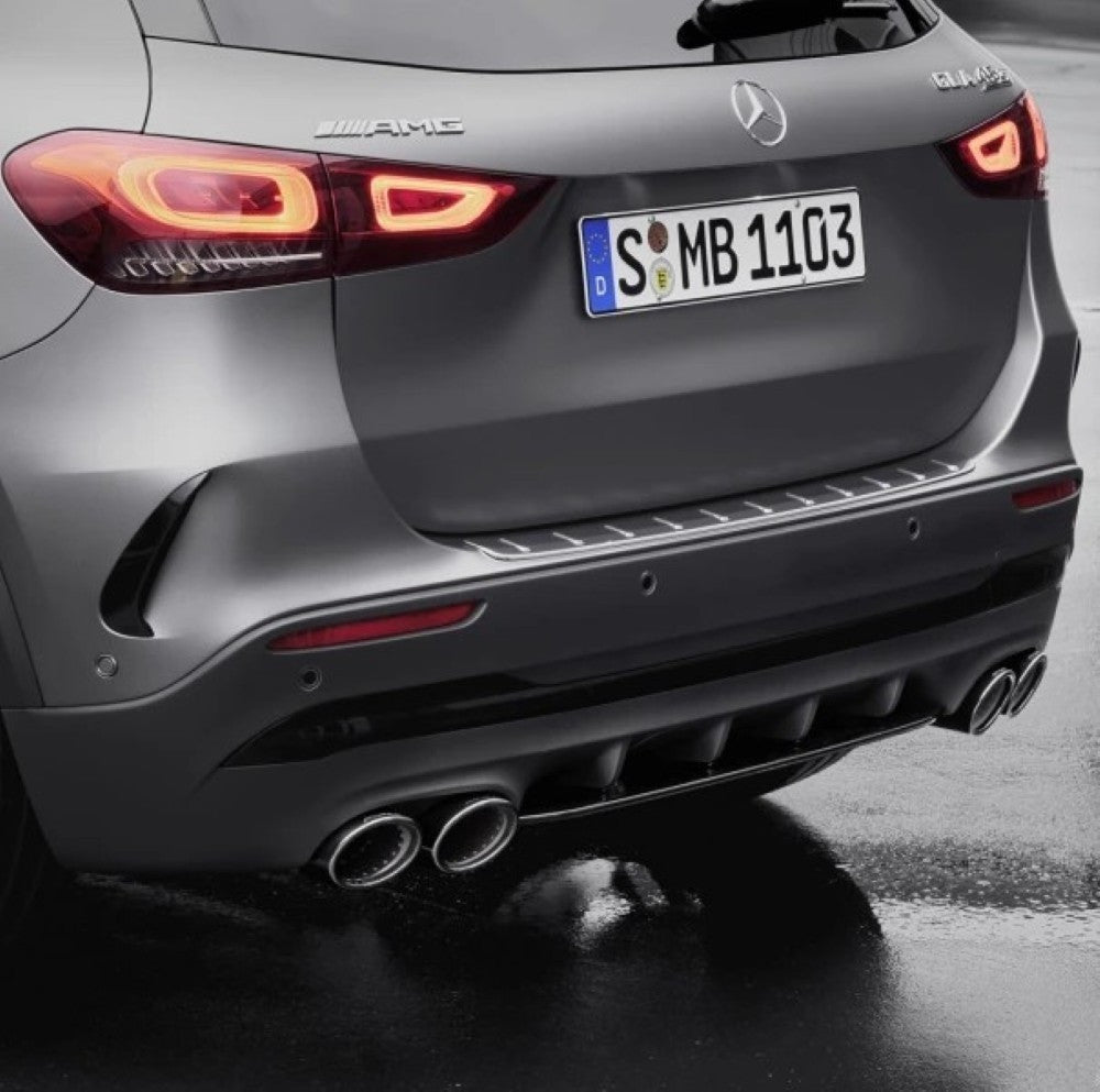 Car Craft Compatible With Mercedes Benz A Class W177 2018-2024 Rear Bumper Upgrade Convert To Amg Amg45 Exhaust Tip Pipe Dual Black W177-014