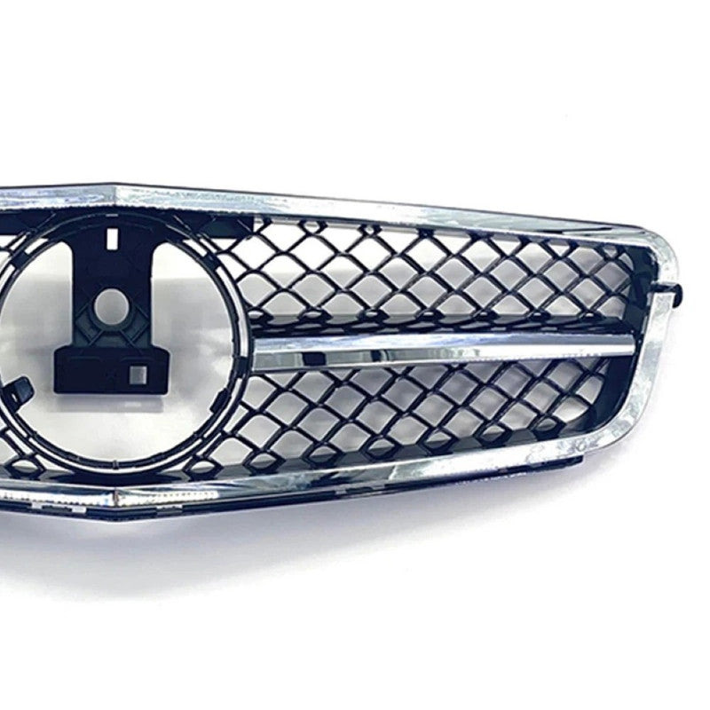 Car Craft Compatible With Mercedes Benz C Class W204 2007-2014 Upgrade Front Bumper Amg Show Grill Full Silver Gc W204-002