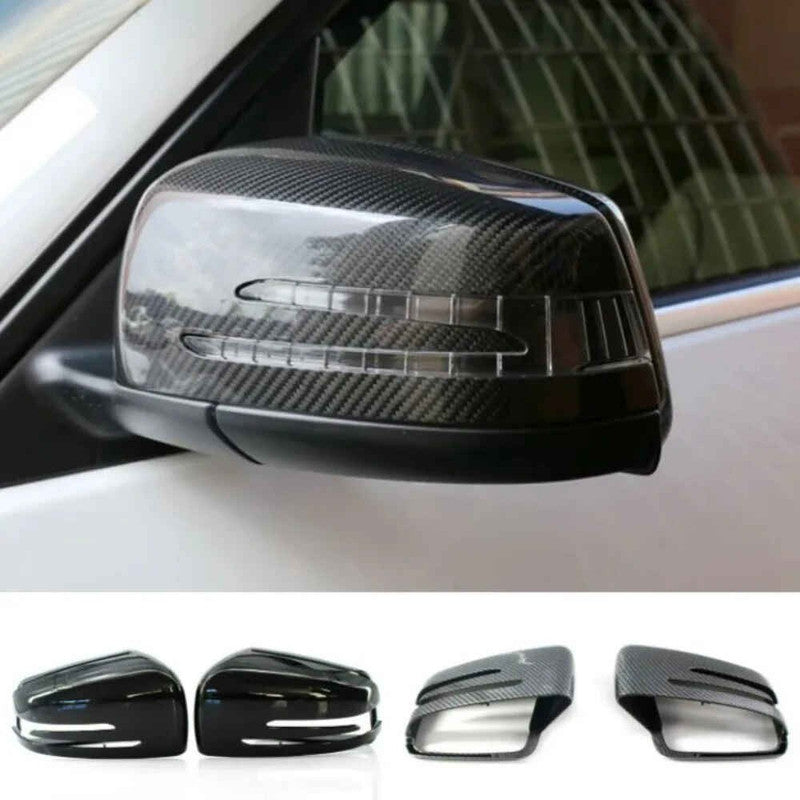 Car Craft Compatible With Mercedes A B C E S Cla Gla Class W176 W246 W204 W212 W221 W117 C117 W156 X156 2010-2018 Rear View Case Wing Cap Shell Housing Mirror Covers Replacement Style Glossy Black