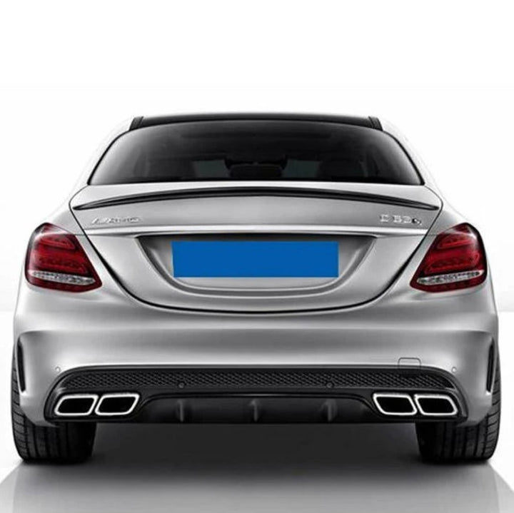 Car Craft Compatible With Mercedes Benz C Class W205 C205 Coupe 2015-2021 Rear Bumper Upgrade Convert To Amg Amg C63 Exhaust Tip Pipe Dual Black Gc W205-022