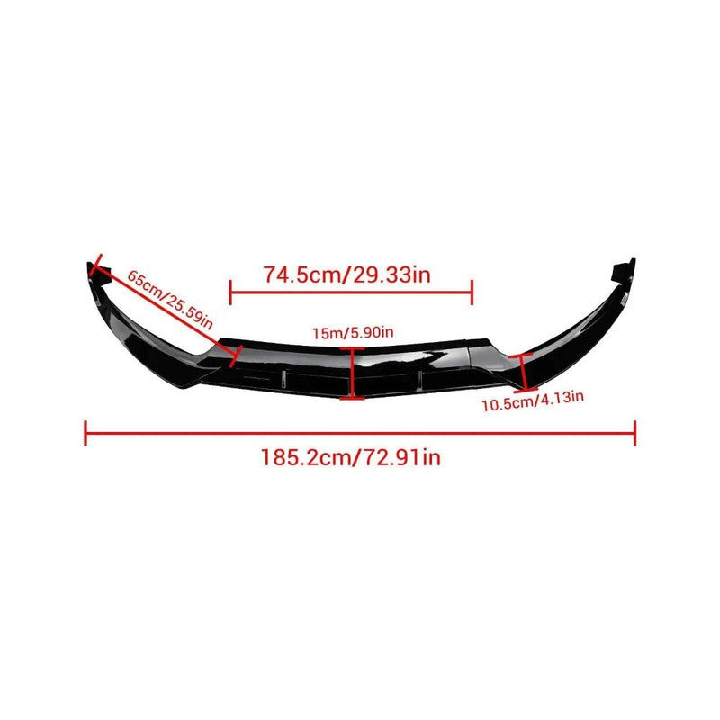 Car Craft Compatible With Mercedes Benz C Class W205 C205 Coupe 2015-2021 Classic Standard Front Bumper Lip Splitter Skirts Brabus Style Glossy Black GC