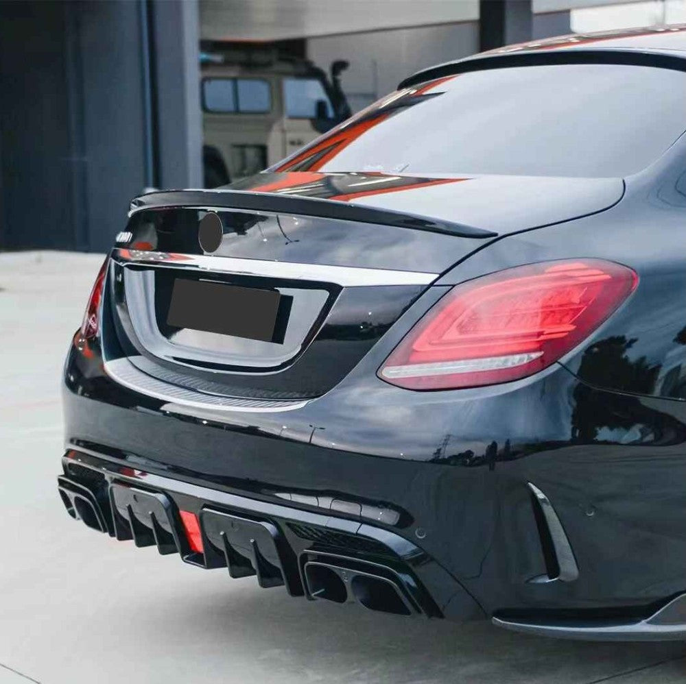 Car Craft Compatible With Mercedes Benz C Class W205 C205 Coupe 2015-2021 Rear Bumper Upgrade Convert To Amg C63 Bumper Bodykit Gc W205-017