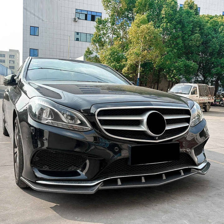 Car Craft Compatible With Mercedes Benz E Class W212 2012-2015 C207 Amg Front Bumper Lip Splitter Skirts Zst-1098 Gb Glossy Black - CAR CRAFT INDIA