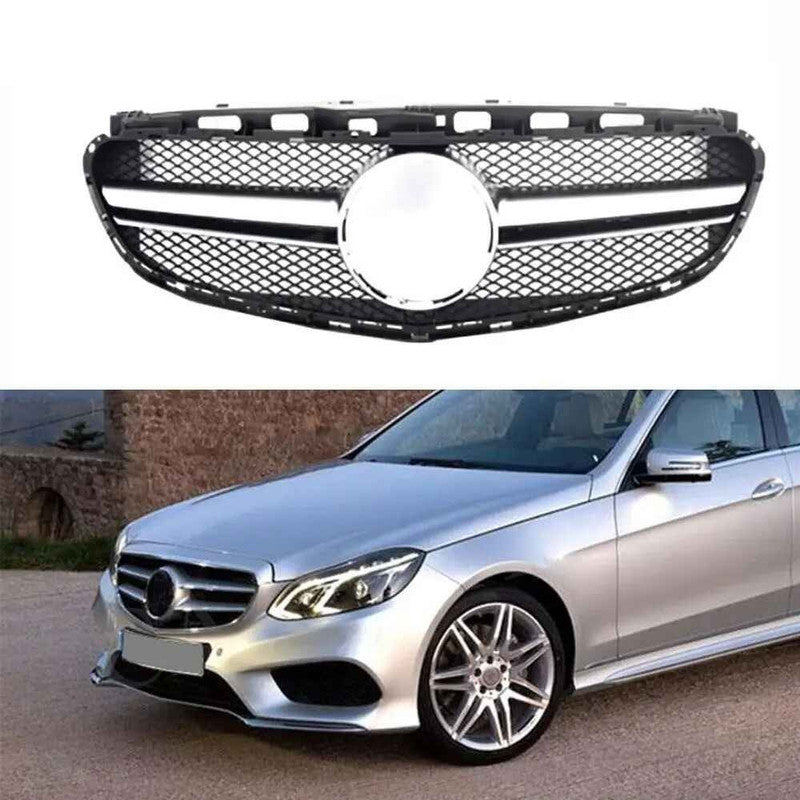 Car Craft Compatible With Mercedes Benz E Class W212 Lci 2014-2016 Upgrade Front Bumper Amg Show Grill Silver Gc W212-003 CC-9704 - CAR CRAFT INDIA