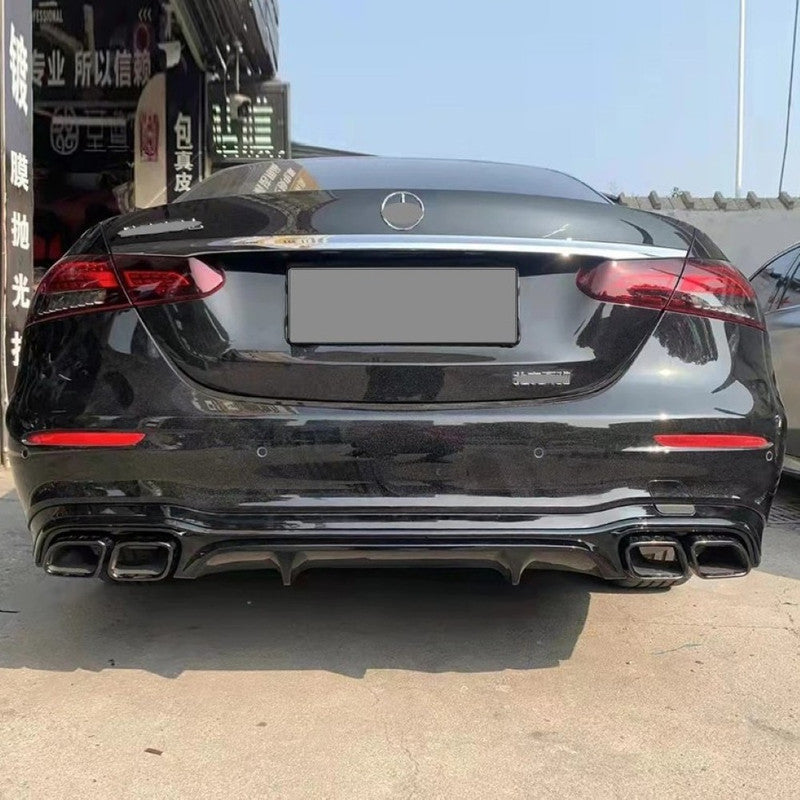 Car Craft Compatible With Mercedes Benz E Class W213 2016-2020 Upgrade Facelift Convert To Amg E63 Amg63 Bodykit Rear Bumper Exhaust Pipe Tip Black Gc W213-020