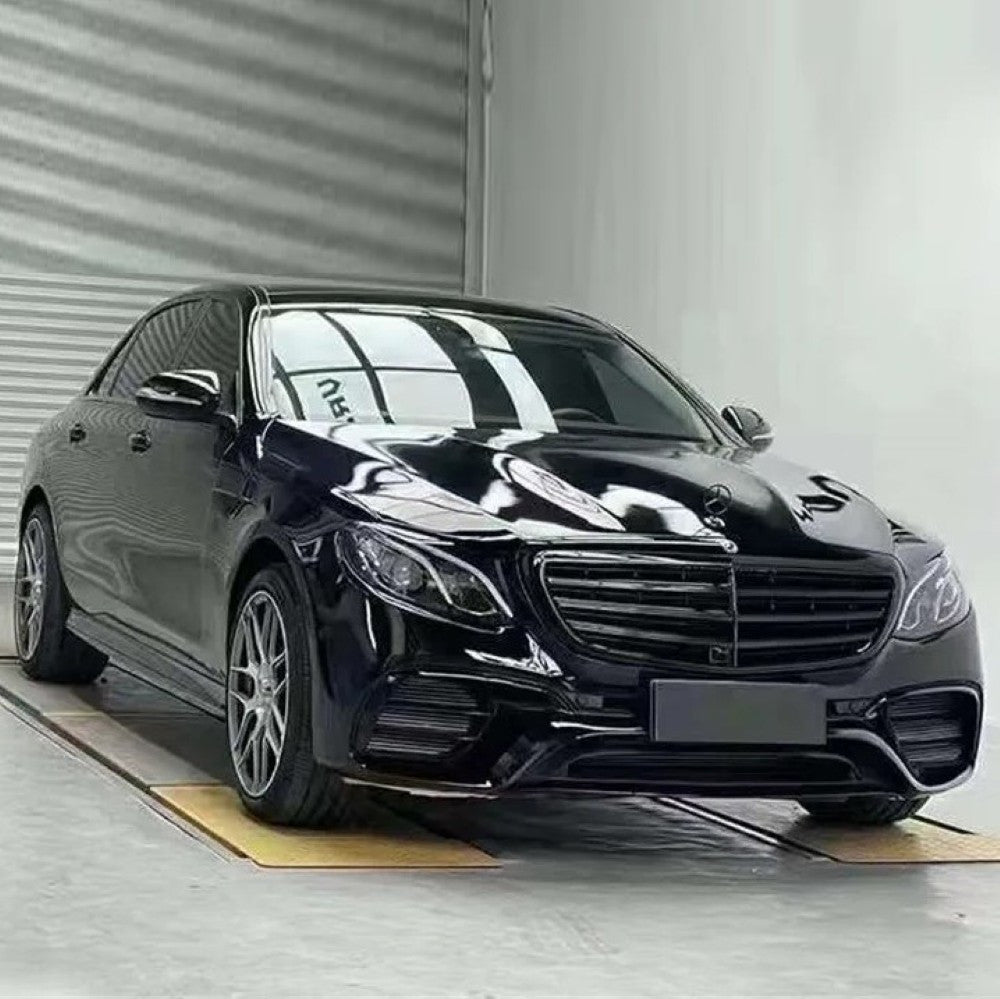 Car Craft Compatible With Mercedes Benz E Class W213 2016-2020 Upgrade Facelift Convert To Amg E63 Amg63 Bodykit Front Bumper Lip Skirt Trim Brabus Bbs Gc W213-007 008 Glossy Black