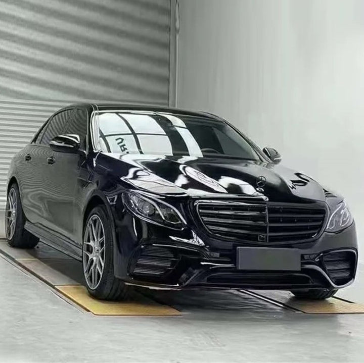 Car Craft Compatible With Mercedes Benz E Class W213 2016-2020 Upgrade Facelift Convert To Amg E63 Amg63 Bodykit Front Bumper Lip Skirt Trim Brabus Bbs Gc W213-007 008 Glossy Black