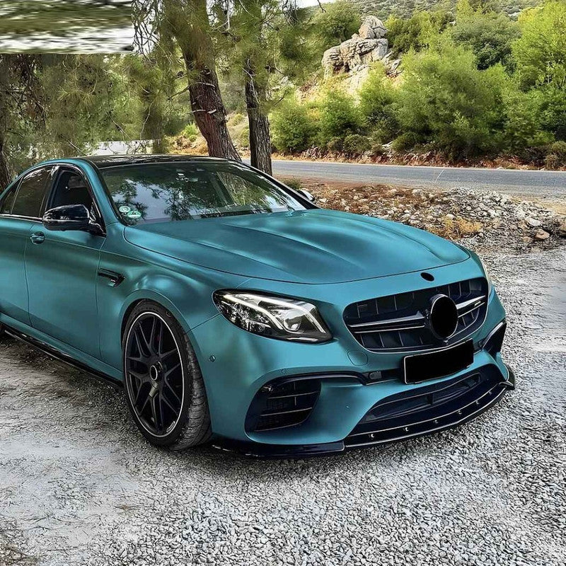 Car Craft Compatible With Mercedes Benz E Class W213 2016-2020 E63 Amg Front Bumper Lip Splitter Skirts Zst-1136 Cf Carbon Fiber Look