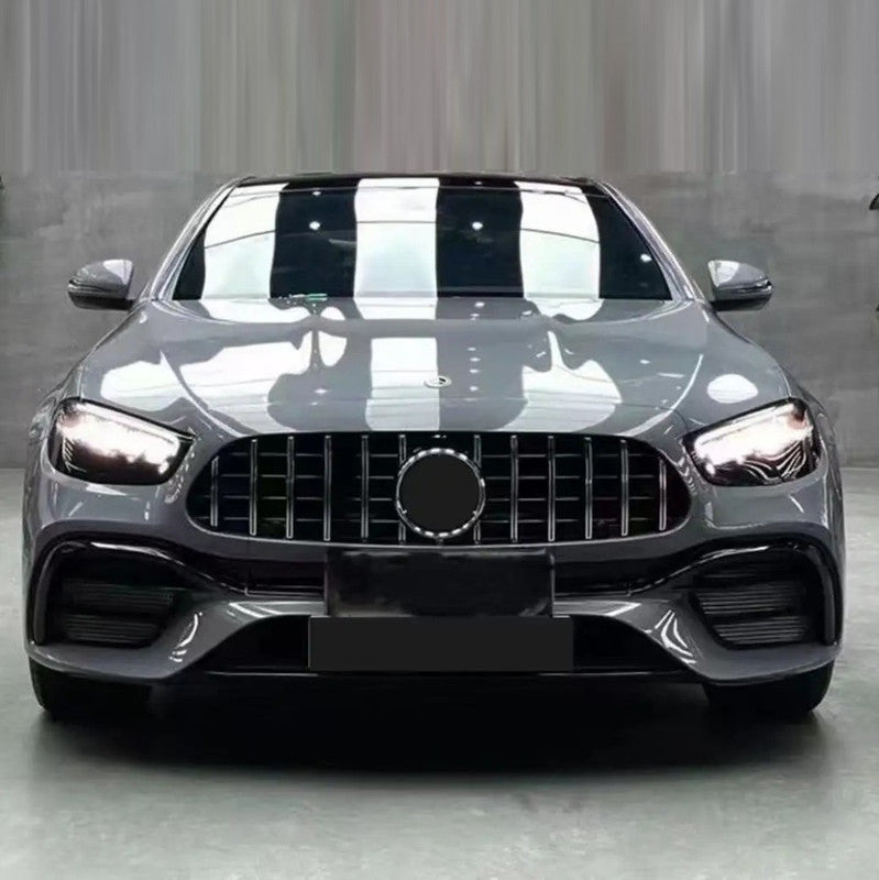 Car Craft Compatible With Mercedes Benz E Class W213 C238 Lci 2021-2023 Upgrade Facelift Convert To Amg Amge63 E63 Bodykit Front Bumper Gril Trim Skirt Gc W213 C238-035
