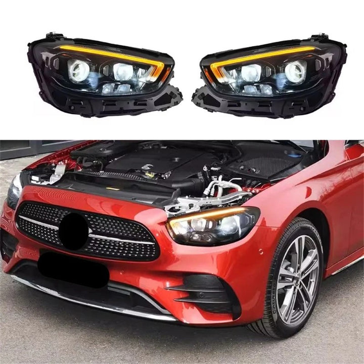 Car Craft Compatible With Mercedes Benz E Class W213 2021-2024 Car Front Upgraded Head Light Lamp Xenon Headlight Retrofit Upgrade Modified Led Drl Hid Light Shy - CAR CRAFT INDIA