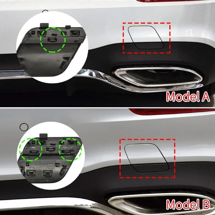 Car Craft Compatible With Mercedes E Class W213 Lci 2021-2024 Rear Bumper Trailer Tow Towing Hook Hole Cover 2138855705 Unpainted Model B - CAR CRAFT INDIA