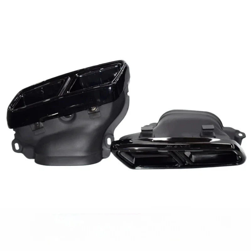 Car Craft Compatible With Mercedes Benz S Class W222 Lci 2018-2020 Upgrade Convert To S Class S63amg Amg63 S63 S65 Amg Rear After Bumper Exhaust Tip Pipe Trim Black