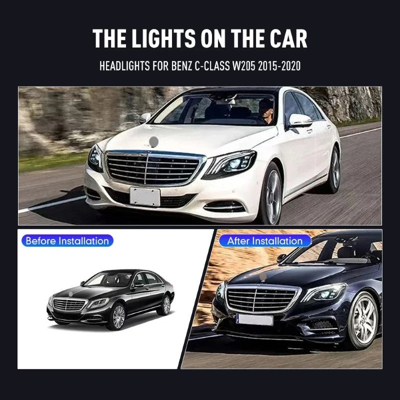 Car Craft Compatible With Mercedes Benz S Class W222 2014-2019 Car Front Upgraded Head Light Lamp Xenon Headlight Retrofit Upgrade Modified Led Drl Hid Light Maybach Style Shy - CAR CRAFT INDIA