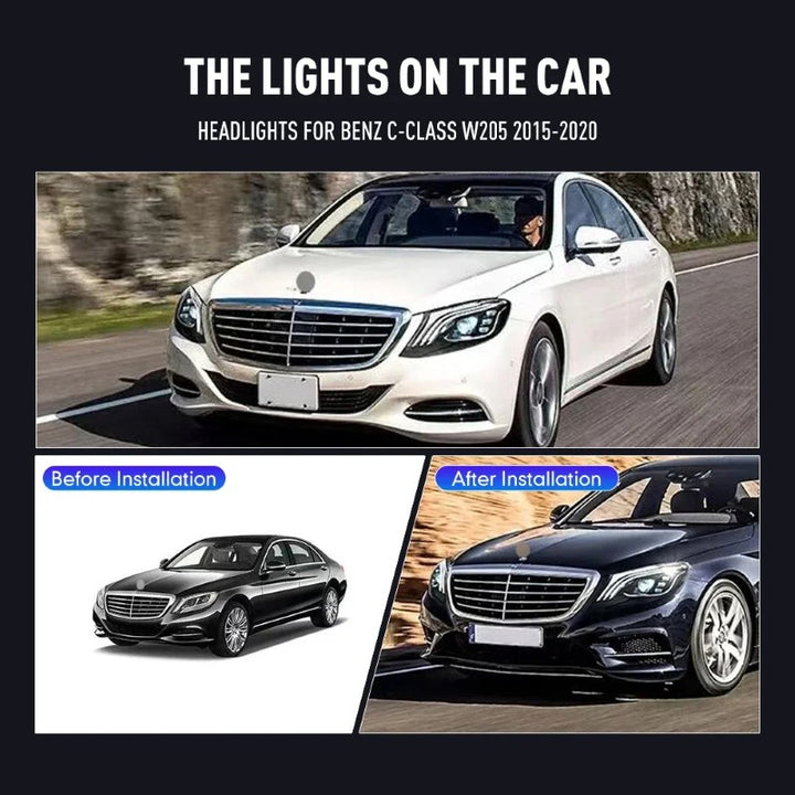 Car Craft Compatible With Mercedes Benz S Class W222 2014-2019 Car Front Upgraded Head Light Lamp Xenon Headlight Retrofit Upgrade Modified Led Drl Hid Light Maybach Style Shy - CAR CRAFT INDIA