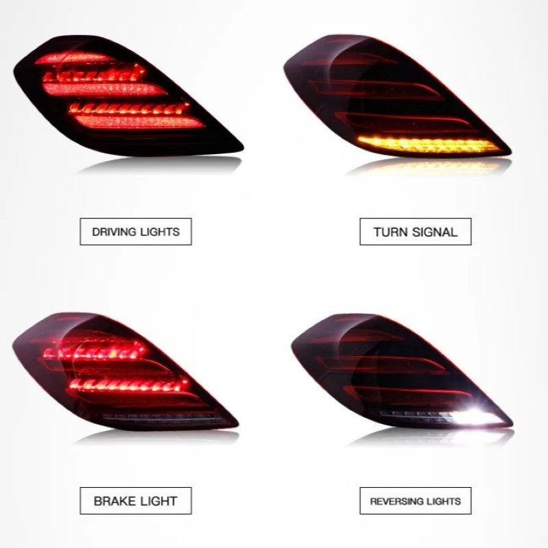 Car Craft Compatible With Mercedes Benz S Class W222 2014-2019 Car Rear Upgraded Tail Light Lamp Xenon Taillight Retrofit Upgrade Modified Led Drl Hid Light Maybach Style Smoke Shy - CAR CRAFT INDIA