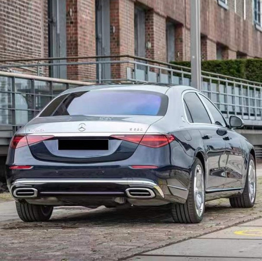 Car Craft Compatible With Mercedes Benz S Class W223 2021-2025 Rear Bumper Upgrade Convert To Maybach Mhb S680 Bumper Bodykit Exhaust Tip Pipe Gc W223-002 CC-9715 - CAR CRAFT INDIA